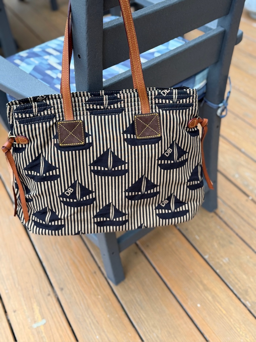⛵️Donney & Bourke Vintage Sailboat Tote⛵️ - Picture 1 of 12